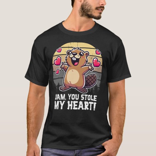 Dam, je hebt mijn hart gestolen - Funny Beaver Des T-shirt (Voorkant)