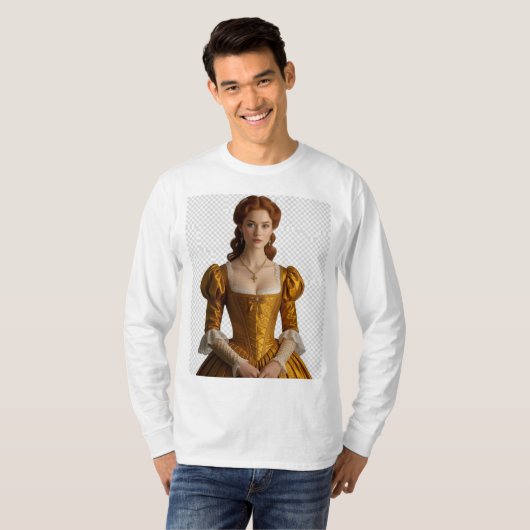 “Dama Renacentista Dorada – Arte Elegante y Realis T-shirt (Voorkant volledig)