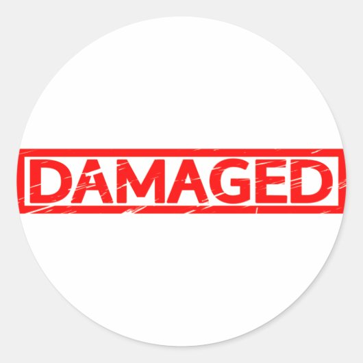 Damage Stamp Ronde Sticker (Voorkant)