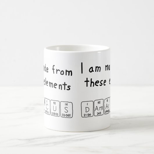 Damarcus periodieke tabelnaam mok (Center)