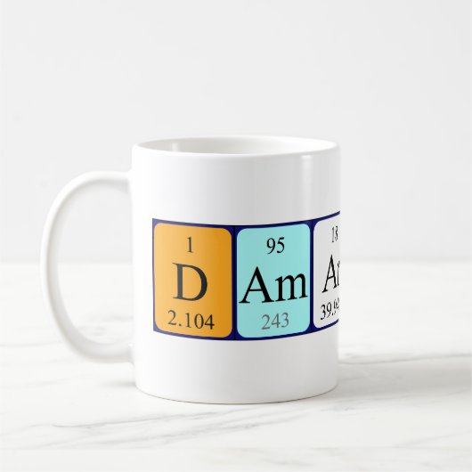 Damarion périodique nom de table mug (Gauche)