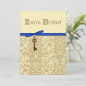 Damas 3D Gold avec charme et Invitation Bow (Debout devant)
