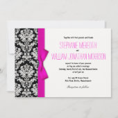 Damas Avec Faire-part de mariage Bow Rose Chaud (Devant)