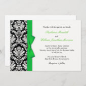 Damas Avec Faire-part de mariage Bow Vert (Devant / Derrière)