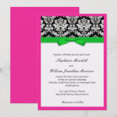 Damas avec Faire-part de mariage vert et rose (Devant / Derrière)