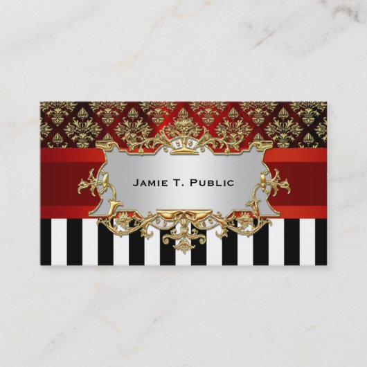 Damas, Bande blanche noire, Ruban rouge, Étiquette (Devant)