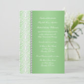 Damas blanc & perle Green Wedding Invitations (Debout devant)