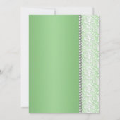 Damas blanc & perle Green Wedding Invitations (Dos)