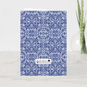 Damas blanc sur la carte Tov Mazal du Mariage juif (Dos)