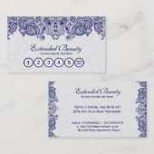 Damas blanches et carte de fidélité en dentelle fl (Devant / Derrière)