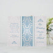 Damas bleu clair sur le programme de mariage argen (Debout devant)
