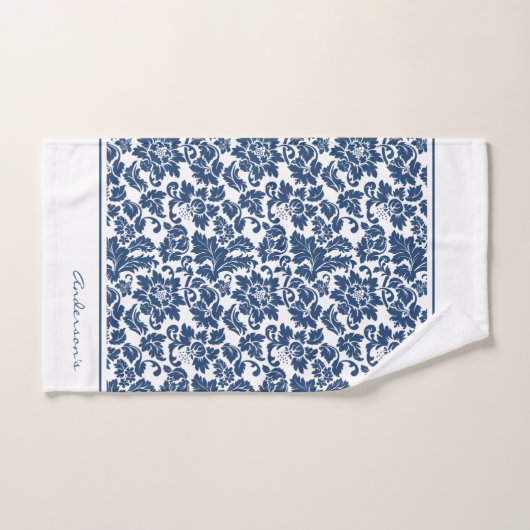 Damas Bleu Et Blanc (Serviette à main)