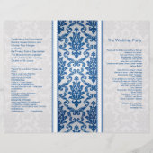 Damas bleu foncé sur le programme de mariage argen (Dos)