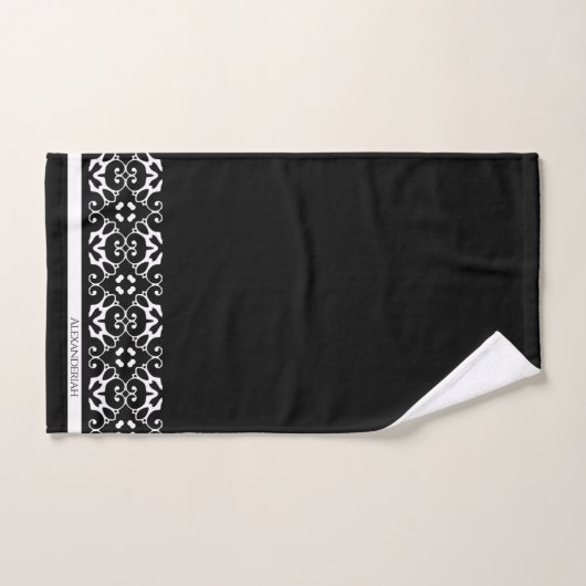 Damas d'abstat noir et blanc moderne (Serviette à main)