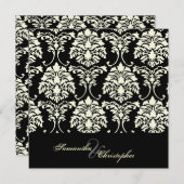 Damas de crème, invitations à un mariage sur mesur (Devant / Derrière)