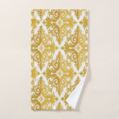 Damas de papier peint or et blanc (Serviette à main)