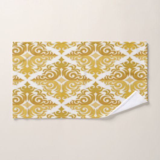 Damas de papier peint or et blanc (Serviette à main)
