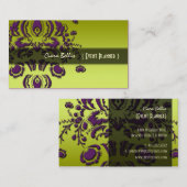 damas élégant, carte de visite (Devant / Derrière)