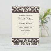 DAMAS ÉLÉGANT | CARTES D'INVITATION DE MARIAGE (Debout devant)