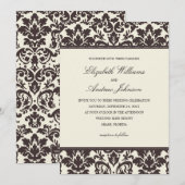 DAMAS ÉLÉGANT | CARTES D'INVITATION DE MARIAGE (Devant / Derrière)