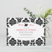 Damas et fleurs noires - Invitation à la douche nu (Debout devant)