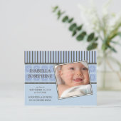 Damas et rayures Faire-part de naissance à treuil (Debout devant)