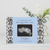 Damas Faire-part de naissance bleue (Debout devant)