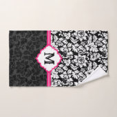 Damas Floral Noir Et Blanc (Serviette à main)