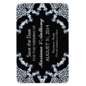 damas floral noir Magnet Réservez la date (Vertical)
