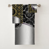 Damas Florales Noir Et Argent (En situation)