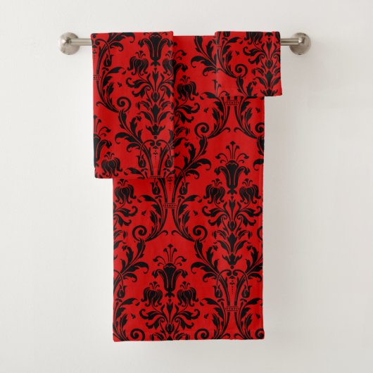 Damas florales rouges et noires (En situation)