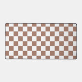 Damas géométriques rétro marron blanc mocha (Recto)