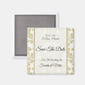 Damas Gold Enregistrer l'invitation Date Magnet (Recto/Verso)