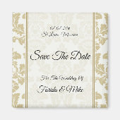 Damas Gold Enregistrer l'invitation Date Magnet (Devant)