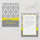 Damas gris avec carte de réception jaune (Devant / Derrière)