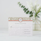 Damas gris avec corail et mariage gris RSVP (Debout devant)