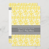 Damas gris citron Invitations de douches pour bébé (Devant / Derrière)