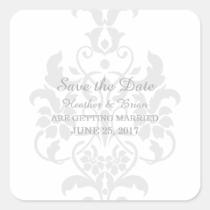 Damas grises subtiles Enregistrer Stickers Date