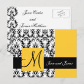 Damas jaune Enregistrer le Faire-part Mariage date (Devant / Derrière)