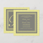 Damas jaune Faire-part de mariage (Devant / Derrière)