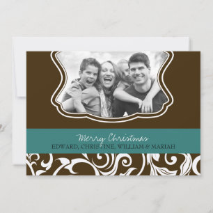 Damas Joyeux Noël Famille Photo Carte de vacances