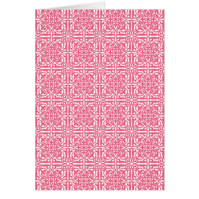 Damas médiéval Fleur-de-lis, corail rose & blanc (Devant)