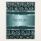 Damas métalliques et tons bleu aluminium brossé (Devant)