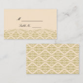 Damas moderne en ivoire or Mariage Cartes de Place (Devant / Derrière)