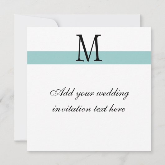 Damas Monogramme Faire-part de mariage bleu (Dos)