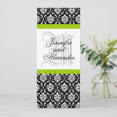 Damas Monogramme Faire-part de mariage vert (Debout devant)