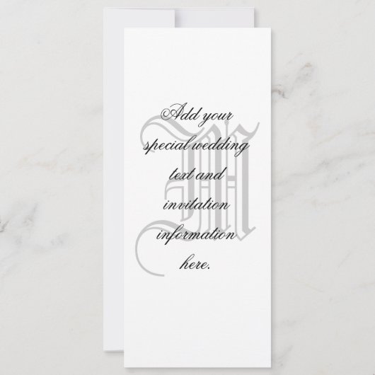 Damas Monogramme Faire-part de mariage vert (Dos)