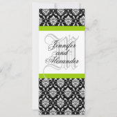 Damas Monogramme Faire-part de mariage vert (Devant)