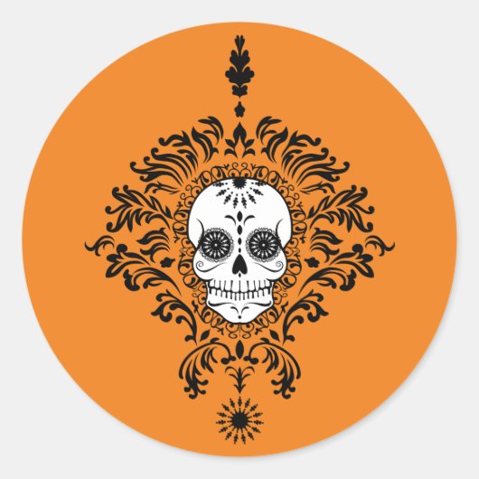 Damas mortes - Stickers crâne à sucre chic (Devant)