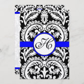 Damas noir avec invitation de mariage Royal Bleu (Devant / Derrière)